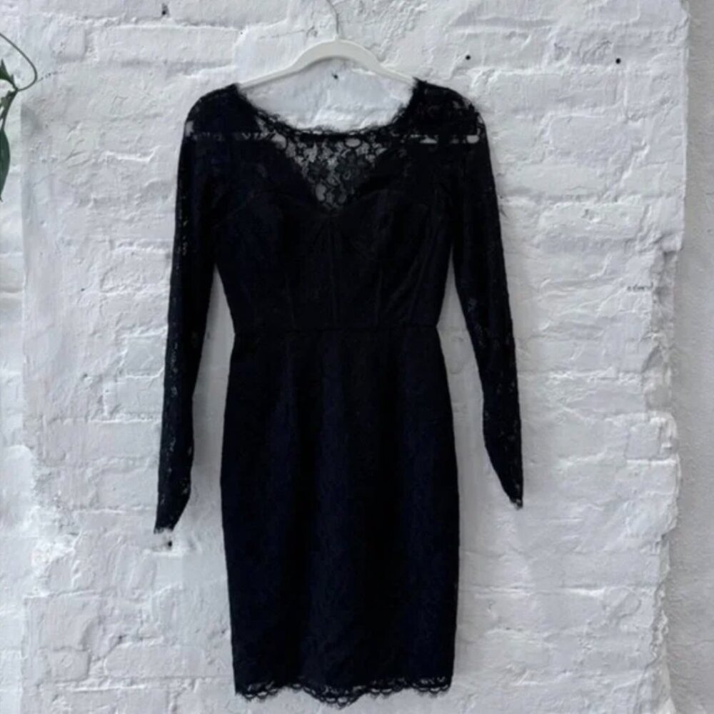 BCBGMAXARIA Arlena Black Bodice Lace Dress